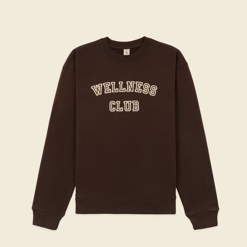 Sporty & Rich Wellness Club Flocked Crewneck - Picture 1 of 9